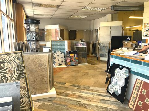 Inside a Tile Wise showroom: display boards of wall and floor tiles