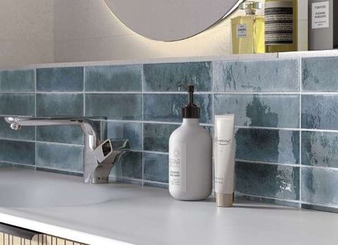Jude Turquoise tiles in a kitchen