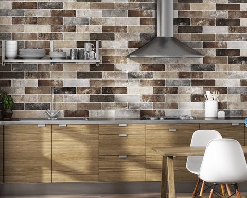 Flemish Multicolour tiles in a kitchen