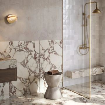 Large format tiles: Carrara Viola